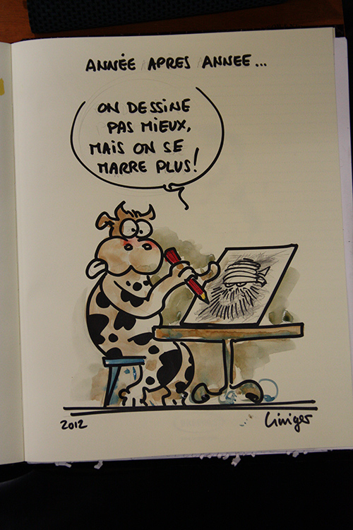 Le crapaud - Jérôme Liniger - festival du dessin de presse de Saint-Just-Le-Martel octobre 2012 - illustration du livre d'or - on s'amuse